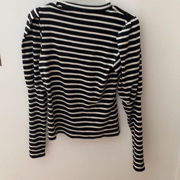 Veronica Beard Lyon Stripe Puff Sleeve Top - Picture 3 of 4